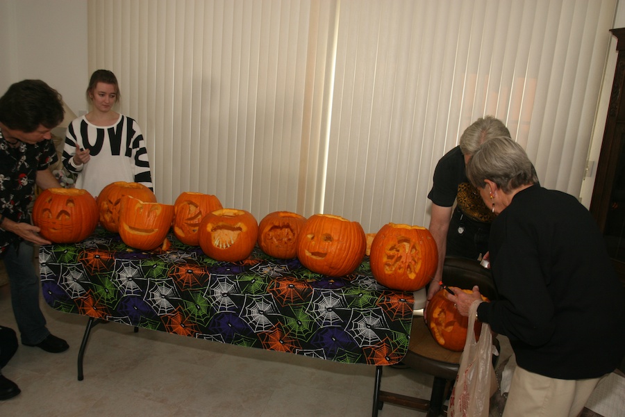 Pumpkin carving with family and friends 10/27/2013