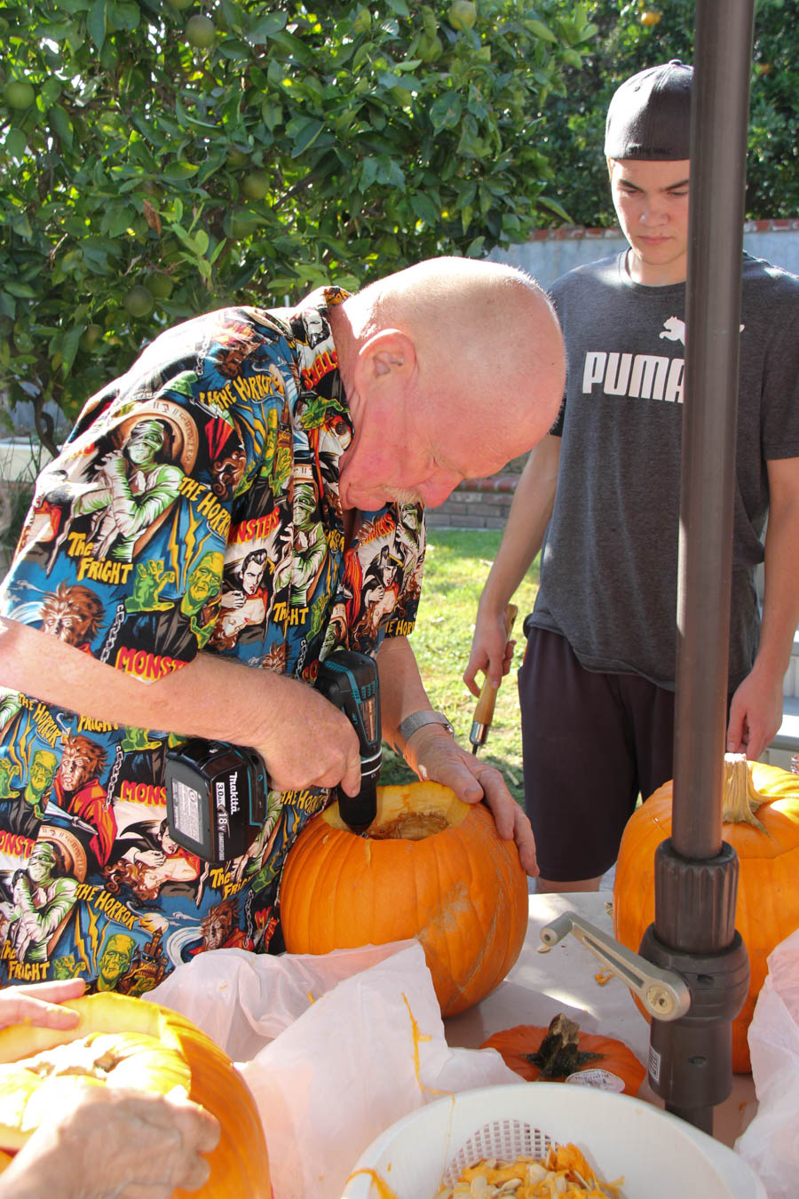 The Liles' Family pumplin carving 10/28/2017