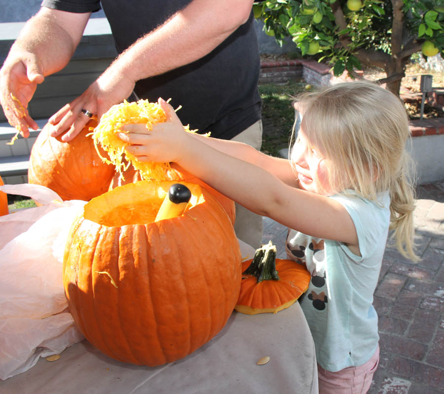 The Liles' Family pumplin carving 10/28/2017