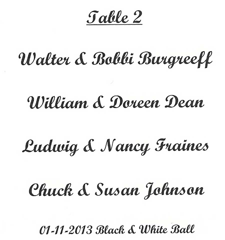 Who was at the Rondeliers Black and White Ball Januaey 2013