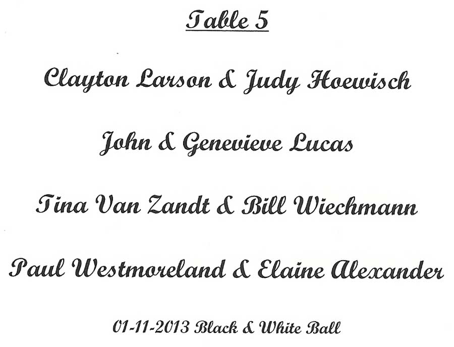 Who was at the Rondeliers Black and White Ball Januaey 2013