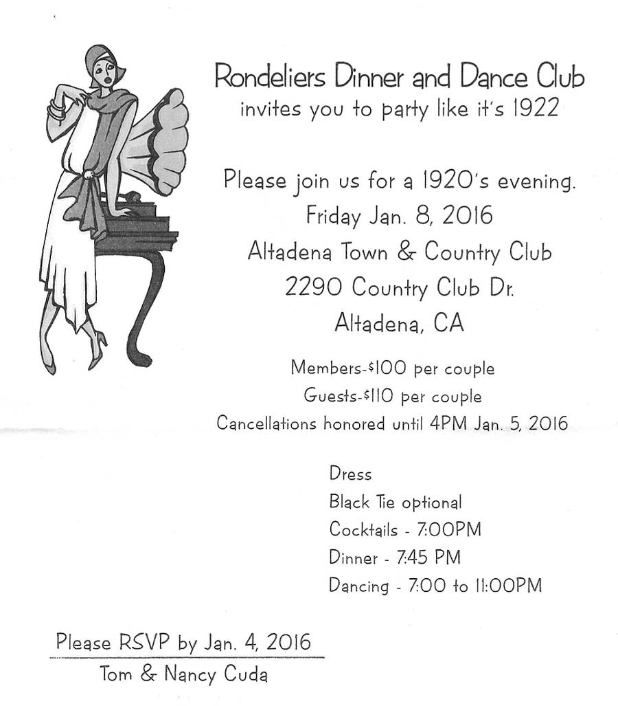 Rondeliers remembering the dancing and music of the 1920's January 8th 2015